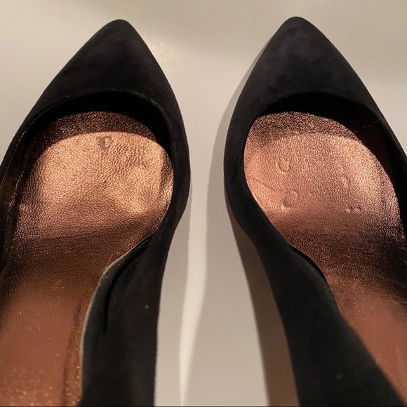 Miu Miu Heels Pointed Toe Classic Suede Black Gold - Picture 6 of 10